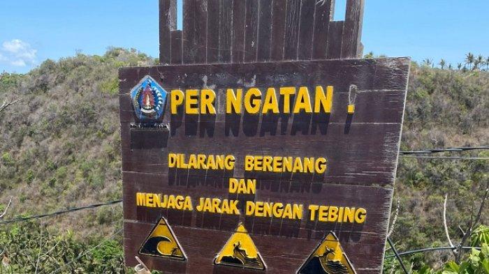 PROYEK FIKTIF - Pengadaan papan peringatan di beberapa pantai di Nusa Penida yang menjadi temuan BPK dan disinyalir adanya dugaan penyelewengan.