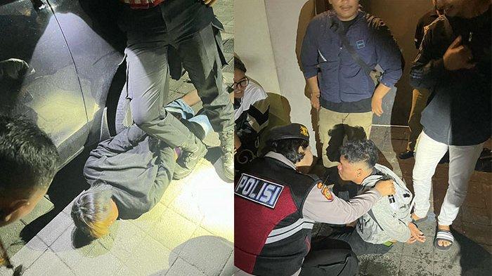 TANGKAP - Penangkapan terduga pelaku pencurian sepeda motor saat pemeriksaan kendaraan yang dilakukan oleh Polda Bali di Jalan Mahendradatta Denpasar, pada Senin 3 Maret 2025 malam.