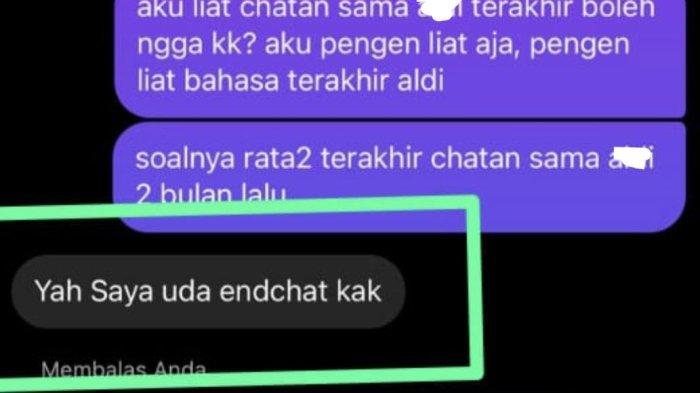 Percakapan rekan NR kepada kekasih ASN. sang kekasih akui hapus percakapan di ponsel.