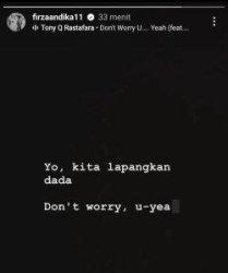 Postingan Instagram Story Firza Andika setelah hapus semua hal tentang Persija