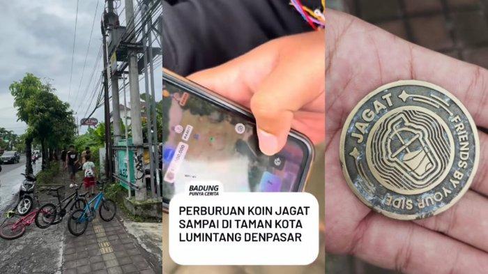 Screen shoot video perburuan Koin Jagat - Koin Jagat di Bali, Warga Mulai 'Berburu' di Legian hingga Taman Kota Lumintang