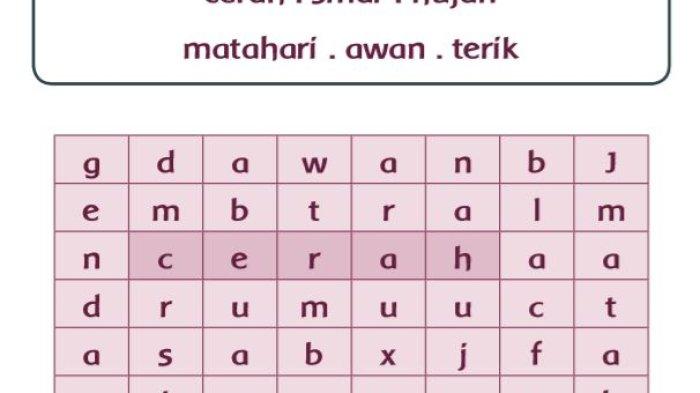 Soal Jawaban Tema 5 Kelas 3 SD Subtema 1 Halaman 23 24 Pembelajaran 3: Temukan Kata Tentang Cuaca