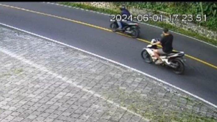TKP Penembakan - Rekaman CCTV saat korban melintas di TKP penembakan.