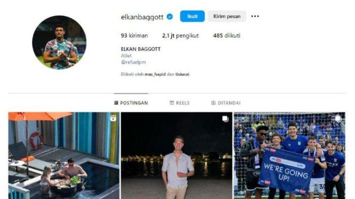 Tangkap layar bio Instagram Elkan Baggott kedapatan menghapus tag PSSI, Jumat (31/5/2024). Instagram/pssi