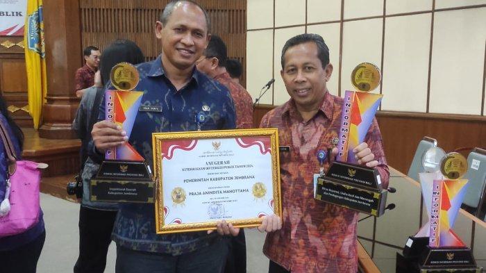 Pemerintah Kabupaten Jembrana meraih Penghargaan Praja Anindita Mahottama pada Anugerah Keterbukaan Informasi Publik Provinsi Bali Tahun 2024. Penghargaan diserahkan oleh Sekretaris Daerah Provinsi Bali, Dewa Made Indra dan diterima oleh Sekretaris Inspektorat Jembrana, I Nyoman Iwan Surya mewakili Bupati Jembrana, I Nengah Tamba di Gedung Wiswa Shaba Utama, Kantor Gubernur Bali, Selasa 10 Desember 2024.
