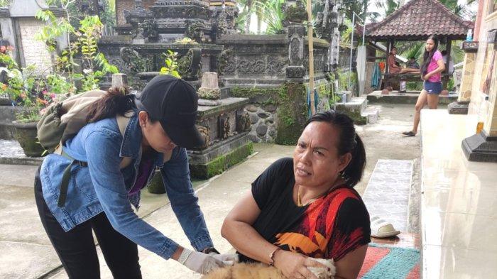 VAKSINASI - Petugas Keswan-Kesmavet Kabupaten Jembrana saat melakukan penanganan vaksinasi rabies emergency di wilayah yang ditemukan kasus positif baru di Jembrana, belum lama ini.