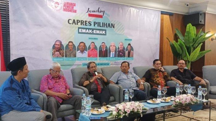 Survei Perempuan - Rilis hasil survei LPI tentang Capres Ideal Versi Emak-Emak di Jakarta, Rabu (9/8). Sebanyak 30 juta pemilih perempuan masih gamang menentukan Capres pilihan.