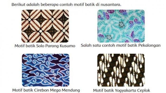 Jenis-jenis batik di buku Tema 3 kelas 5