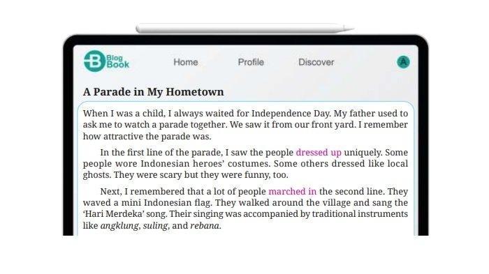 Simaklah berikut ini kunci jawaban Bahasa Inggris kelas 8 Kurikulum Merdeka soal halaman 42 43 Section 3: A Parade in My Hometown.