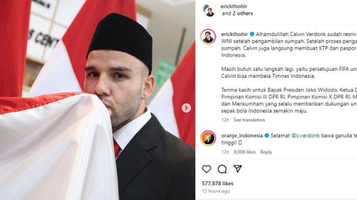 tangkap layar instagram@erickthohir