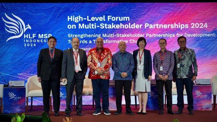 Menteri Koperasi dan UKM (MenKopUKM), Teten Masduki, menekankan pada empat hal dalam upaya penguatan pembiayaan pelaku usaha mikro di High Level Forum on Multi Stakeholders Partnership (HLF MSP).