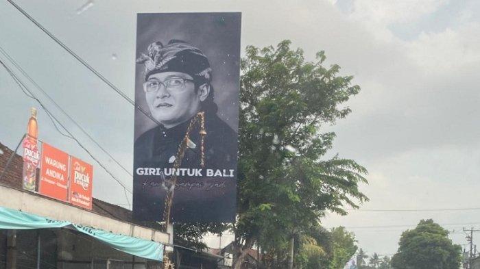Terbaru, billboard dengan sosok Giri Prasta bertuliskan “GIRI UNTUK BALI” terpasang pada salah satu titik di Kabupaten Badung yang terpantau, Senin (8/4/2024).