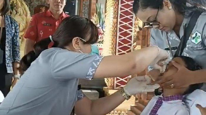 Pelaksanaan imunisasi polio yang dilaksanakan di Kabupaten Badung pada Kamis 25 Juli 2024.