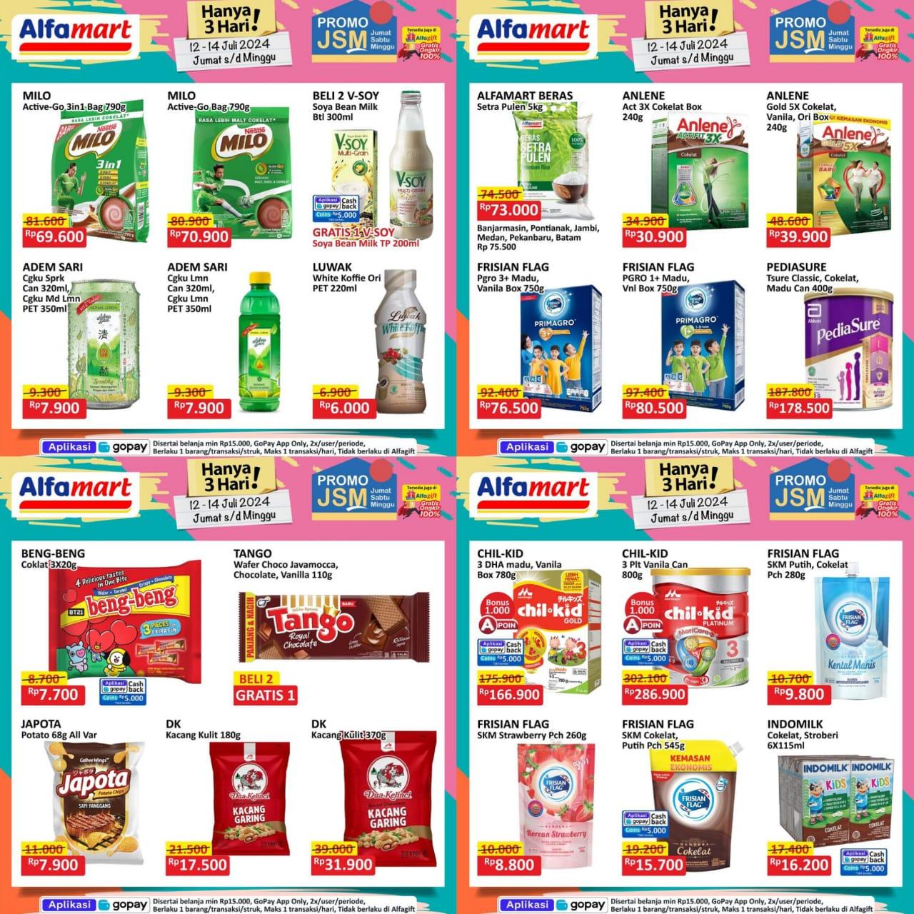 PROMO JSM Alfamart 13-14 Juli 2024, Minyak Goreng Harumas 2L Rp 33.800, Sovia Rp 33.400