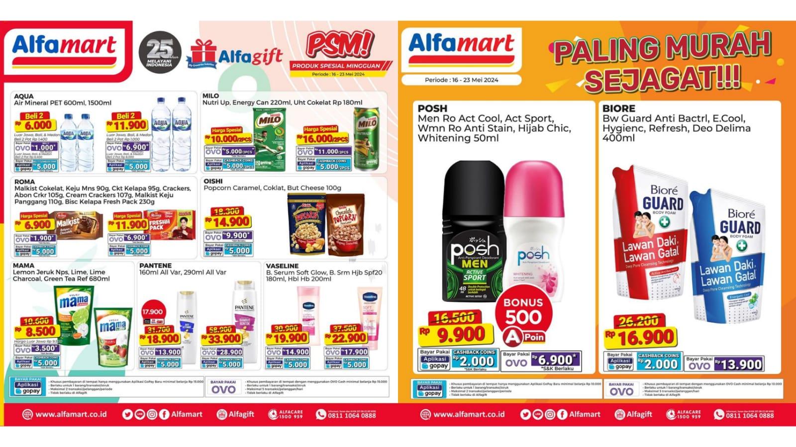 DISKON BESAR! Promo Alfamart 16-23 Mei 2024, Indomilk UHT Full Cream Rp 16.900, Downy Rp 14.500