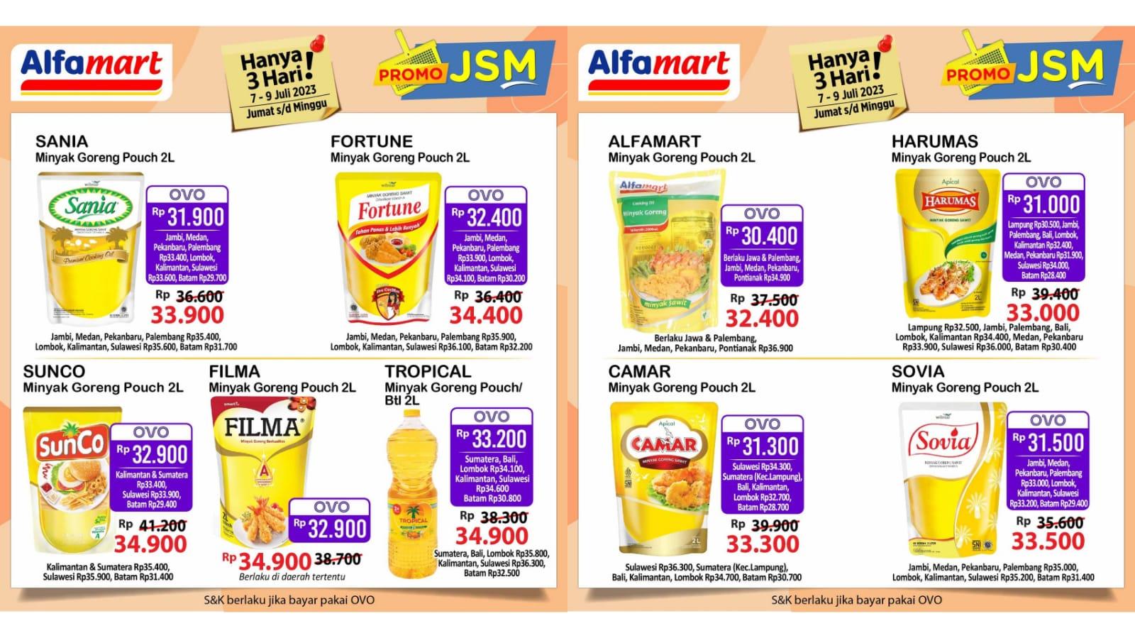 BANJIR DISKON! Promo JSM Alfamart Besok 9 Juli 2023, Minyak Goreng Sania Rp 32.600, Bango Rp 20.900