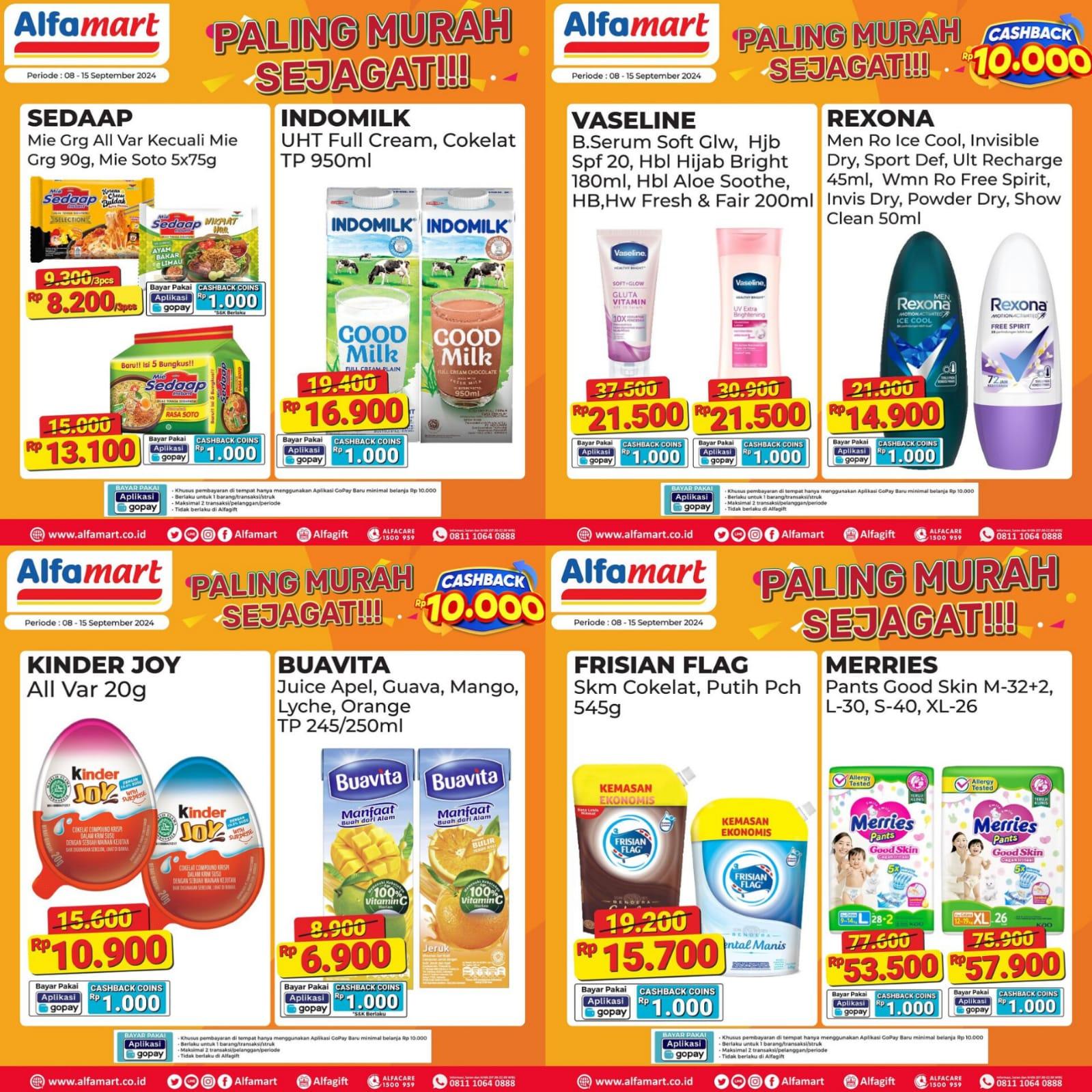 DISKON Besar Alfamart 12-15 September 2024, Indomilk UHT Rp 16.900, Vaseline Rp 21.500
