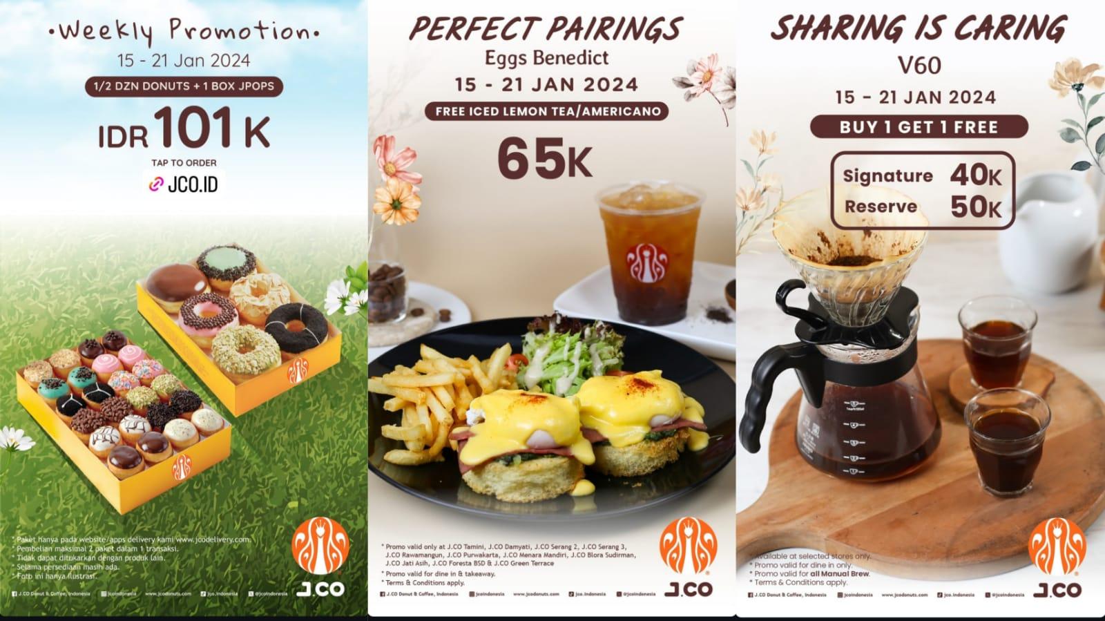 MURAH MERIAH! Promo J.CO 18-21 Januari 2024, Dapatkan 6 Donat dan 1 Box Jpops Rp 101.000