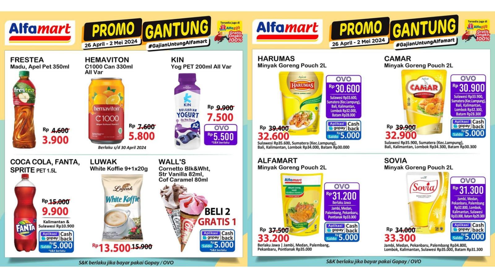 DISKON BESAR! Promo Alfamart 1-2 Mei 2024, Minyak Goreng Camar Rp 31.900, Pulpy Orange Rp 13.900
