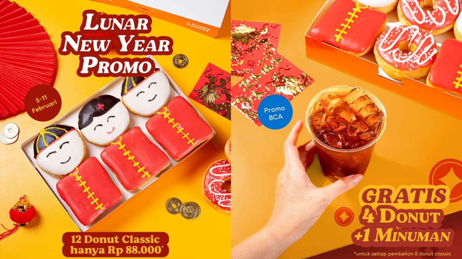 DISKON IMLEK! Promo Dunkin Donuts 9-11 Februari 2024, Dapatkan 12 Donut Lunar New Year Rp 88.000