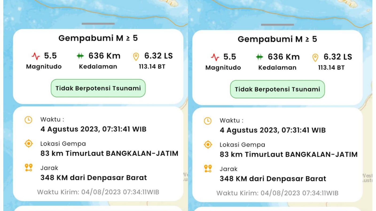 BREAKING NEWS! Gempa Bumi 5.5 Magnitudo Guncang Jawa Timur, Terasa Hingga Gianyar Bali