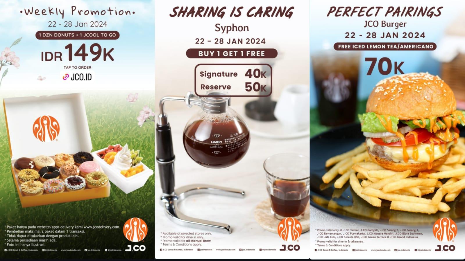 HEMAT! Promo J.CO 26-28 Januari 2024, Dapatkan 1 Lusin Donuts dan 1 Jcool To Go dengan Harga Spesial