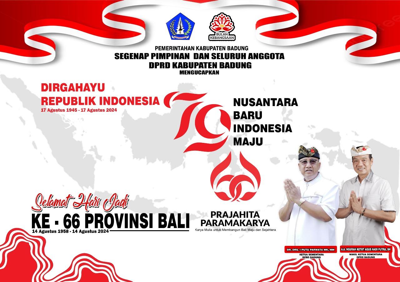HUT Provinsi Bali ke-66, Segenap Pimpinan dan Seluruh Anggota DPRD Badung Beri Ucapan Selamat