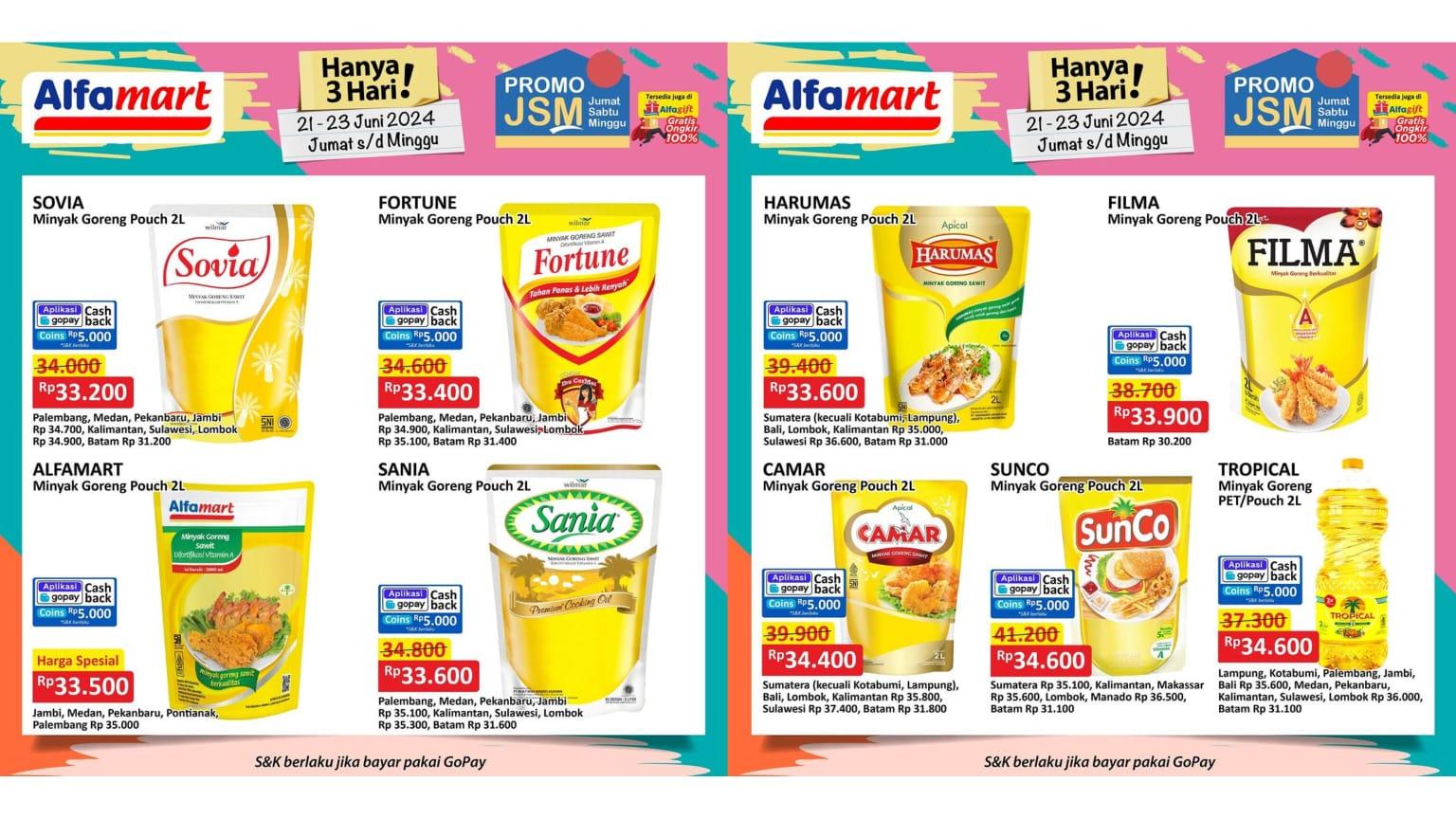 Harga MINYAK GORENG Alfamart dan Indomaret Hari Ini 23 Juni 2024, Fortune 2L Rp 33.400