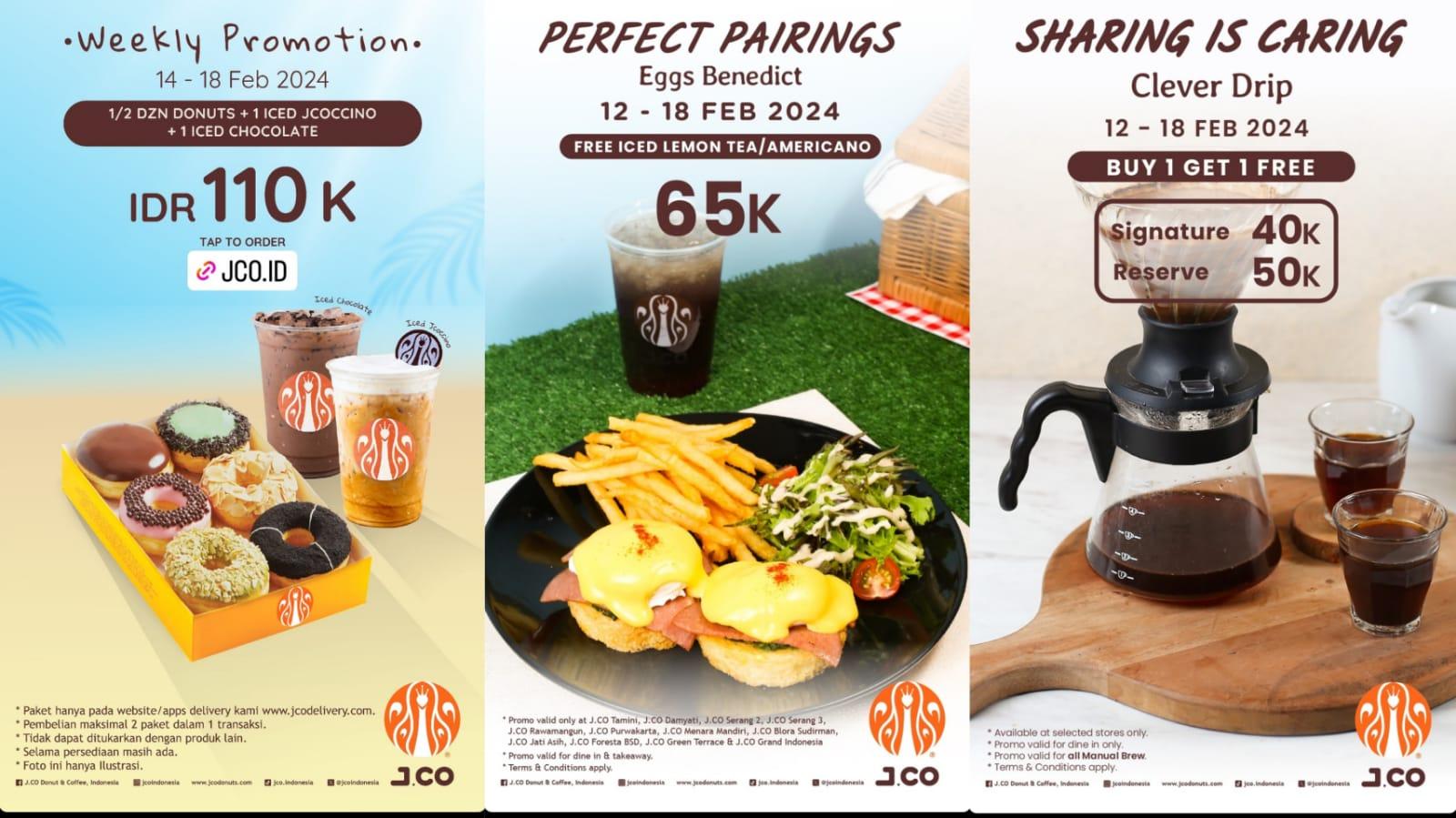 LAST! Promo J.CO Hari Ini 18 Februari 2024, Nikmati Paket Hemat Bersama Teman Saat Weekend