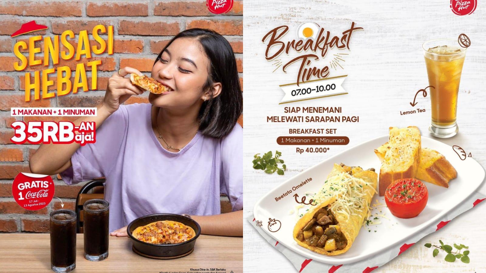 LEBIH HEMAT! Promo Pizza Hut Juli 2023, Beetato Omelette & Bread + 1 Lemon Tea Rp 40.000