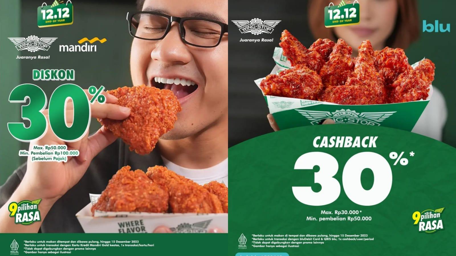 LEBIH HEMAT! Promo Wingstop 14-15 Desember 2023, Nikmati 12 Pcs Crunchy Wings Rp 70 Ribuan