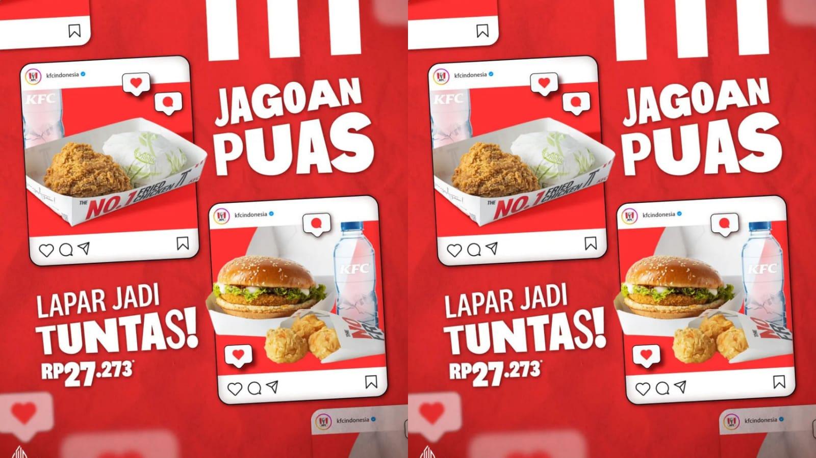 MANTAP! Promo KFC November 2023, Nikmati 1 Crispy Burger + 1 Chicken Ball + 1 Air Mineral Rp 27.000