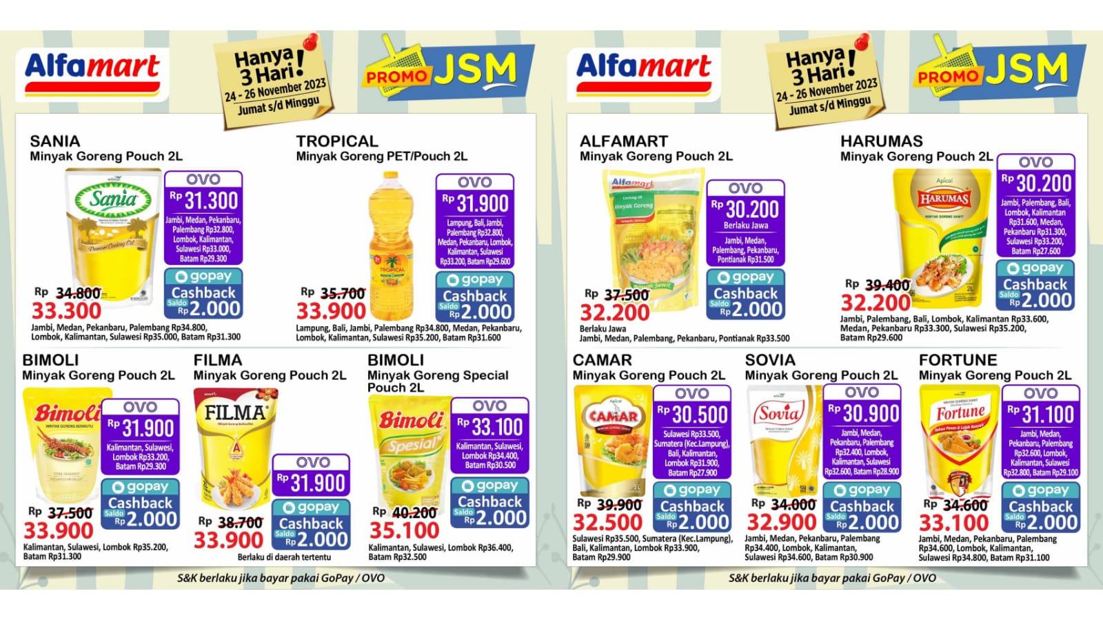 NEW! Promo JSM Alfamart 24-26 November 2023, Minyak Goreng Camar Rp 30.500, Lifebuoy Rp 18.500