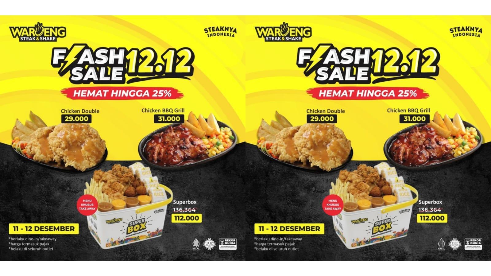 NEW! Promo Waroeng Steak 11-12 Desember 2023, Flash Sale 12.12, Paket Chicken Double Rp 29.000