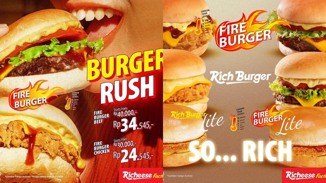 PASTI IRIT! Promo Richeese Factory 27-31 Mei 2024, Dapatkan Fire Burger Chicken Rp 24 Ribuan