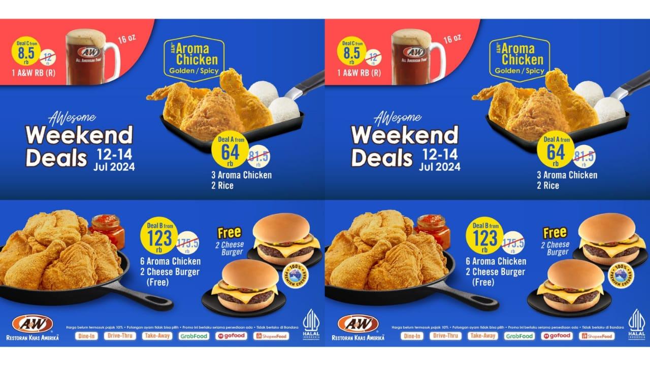 PROMO AW Restoran 13-14 Juli 2024, Nikmati 3 Aroma Chicken + 2 Rice Bersama Keluarga Rp 64 Ribu