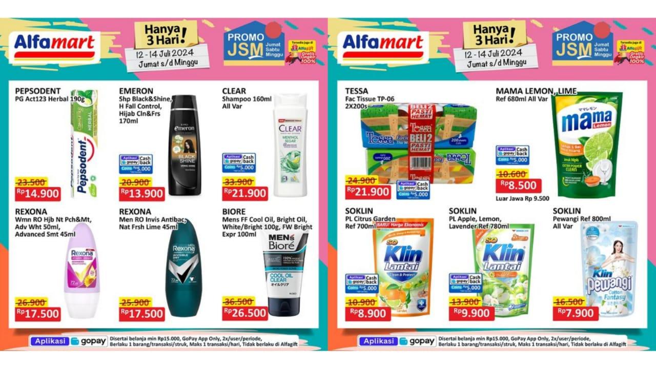 PROMO JSM Alfamart 13-14 Juli 2024, Minyak Goreng Harumas 2L Rp 33.800, Sovia Rp 33.400