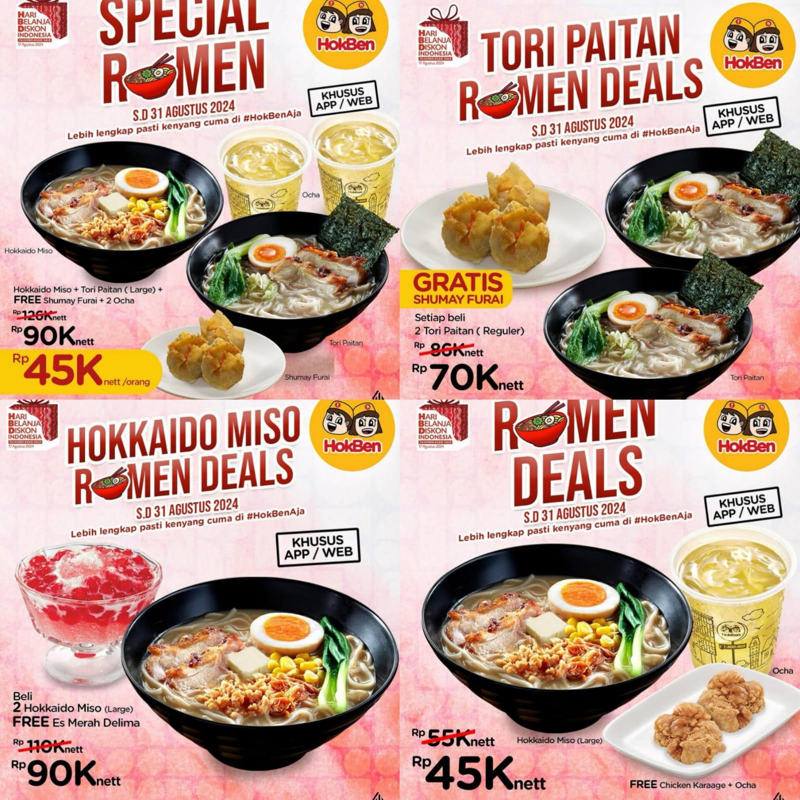 Promo Untung HokBen 26-31 Agustus 2024, Nikmati 2 Hokkaido Miso Large Hanya Rp 77 Ribu