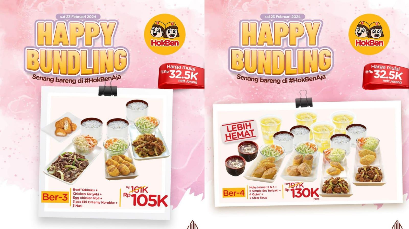 LEBIH HEMAT! Promo HokBen Februari 2024, Nikmati Paket Happy Bundling Bersama Teman Mulai Rp 85 Ribu