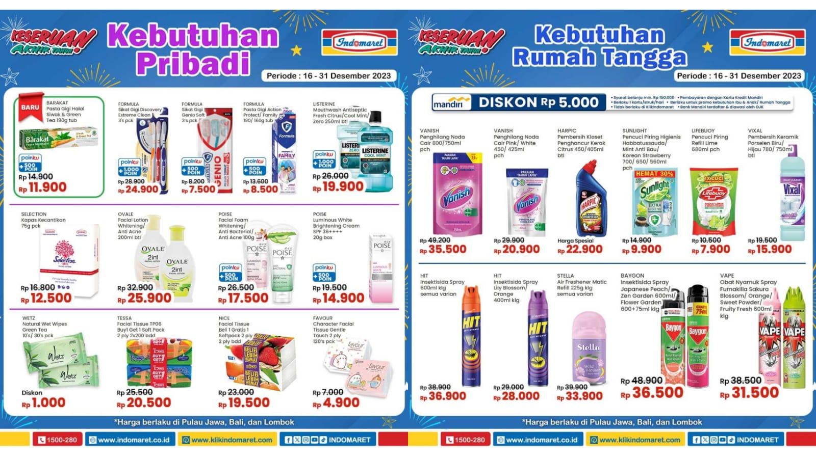 DISKON! Promo Indomaret 18-31 Desember 2023, Head and Shoulders Rp 59.900, Vaseline Rp 21.900
