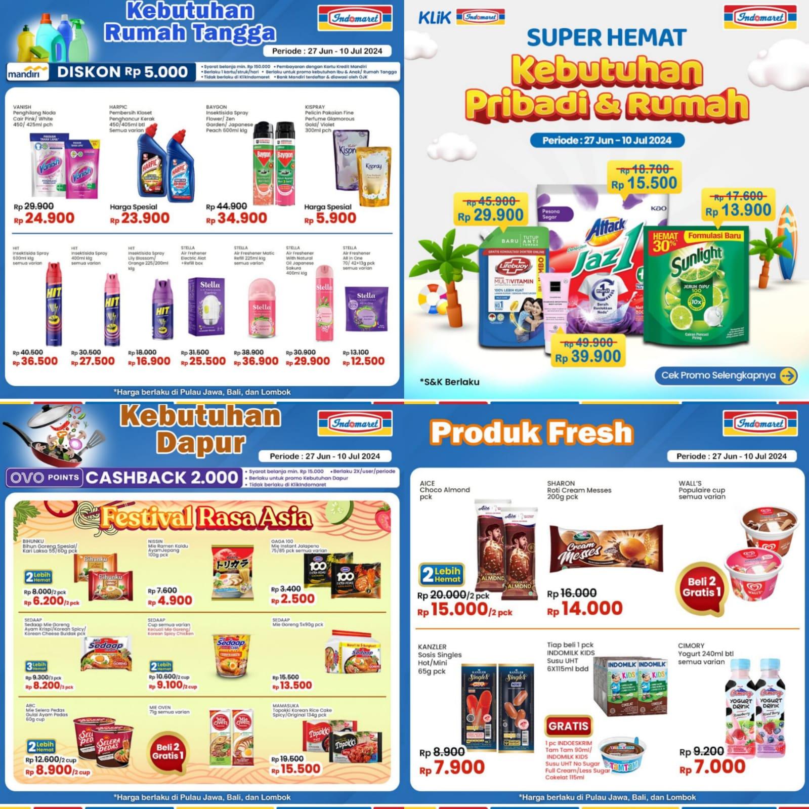 PROMO Indomaret 4-10 Juli 2024, So Klin Detergent Rp 10.500, Herborist Body Serum Rp 24.500