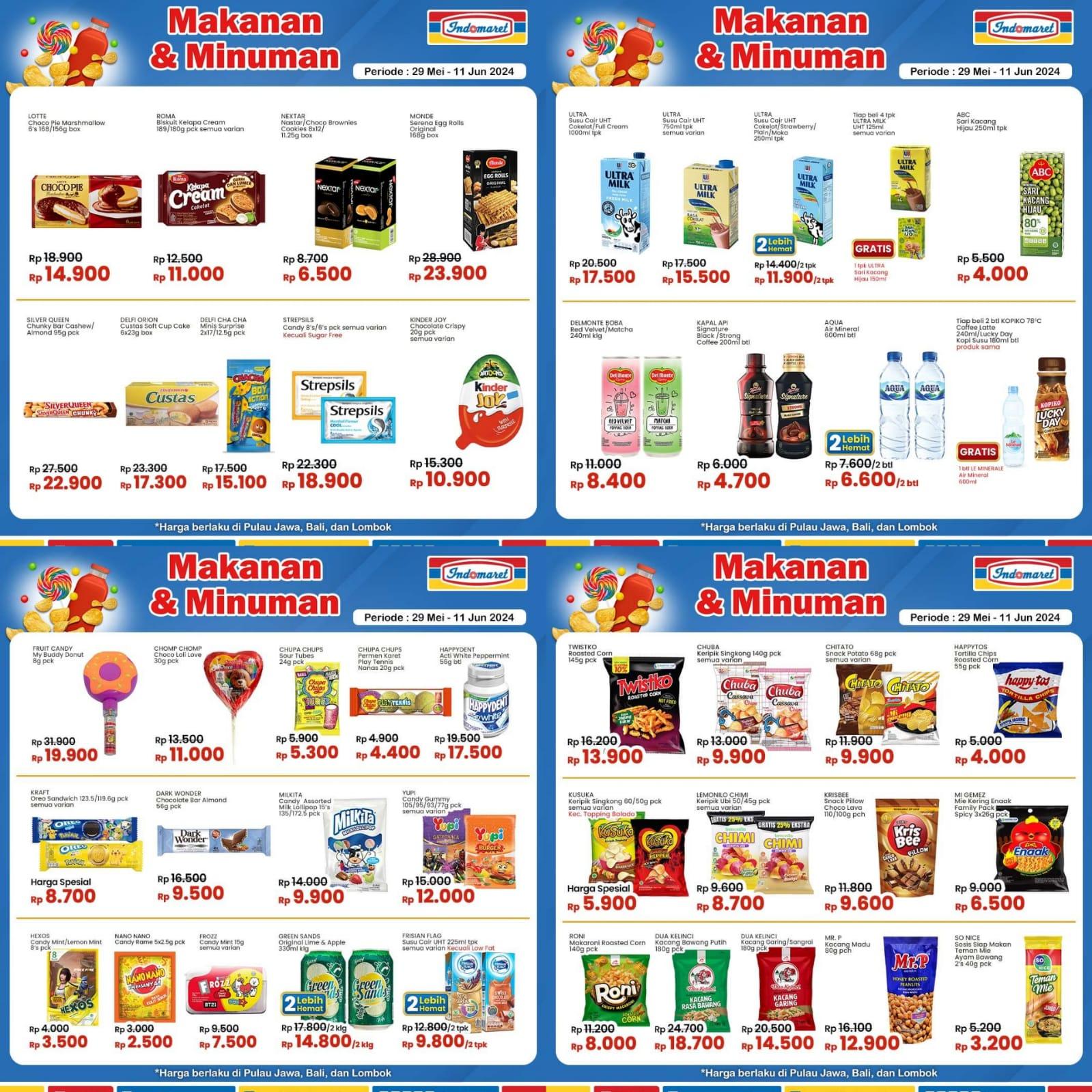 HARGA SPESIAL! Promo Indomaret 5-11 Juni 2024, Frisian Flag Rp 9.800, Roma Biskuit Rp 11.000