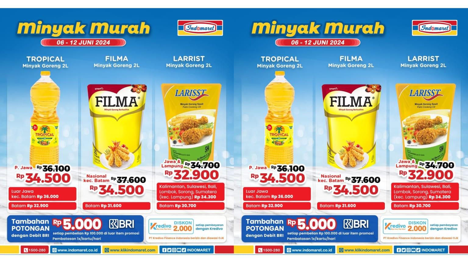 TERJANGKAU! Promo Indomaret 10-12 Juni 2024, Minyak Goreng Filma Rp 34.500, Pepsodent Rp 14.900