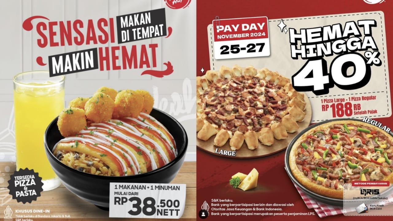 Promo Pilkada Pizza Hut 26-27 November 2024, Dapatkan 1 Pizza dan 1 Minuman Rp 38.500