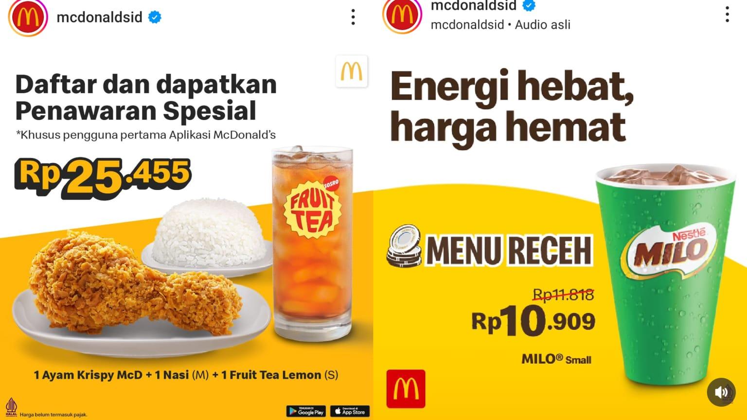 Promo Spesial McD 15-30 September 2024, 1 Ayam Krispy + 1 Nasi + 1 Fruit Tea Lemon Rp 25 Ribuan