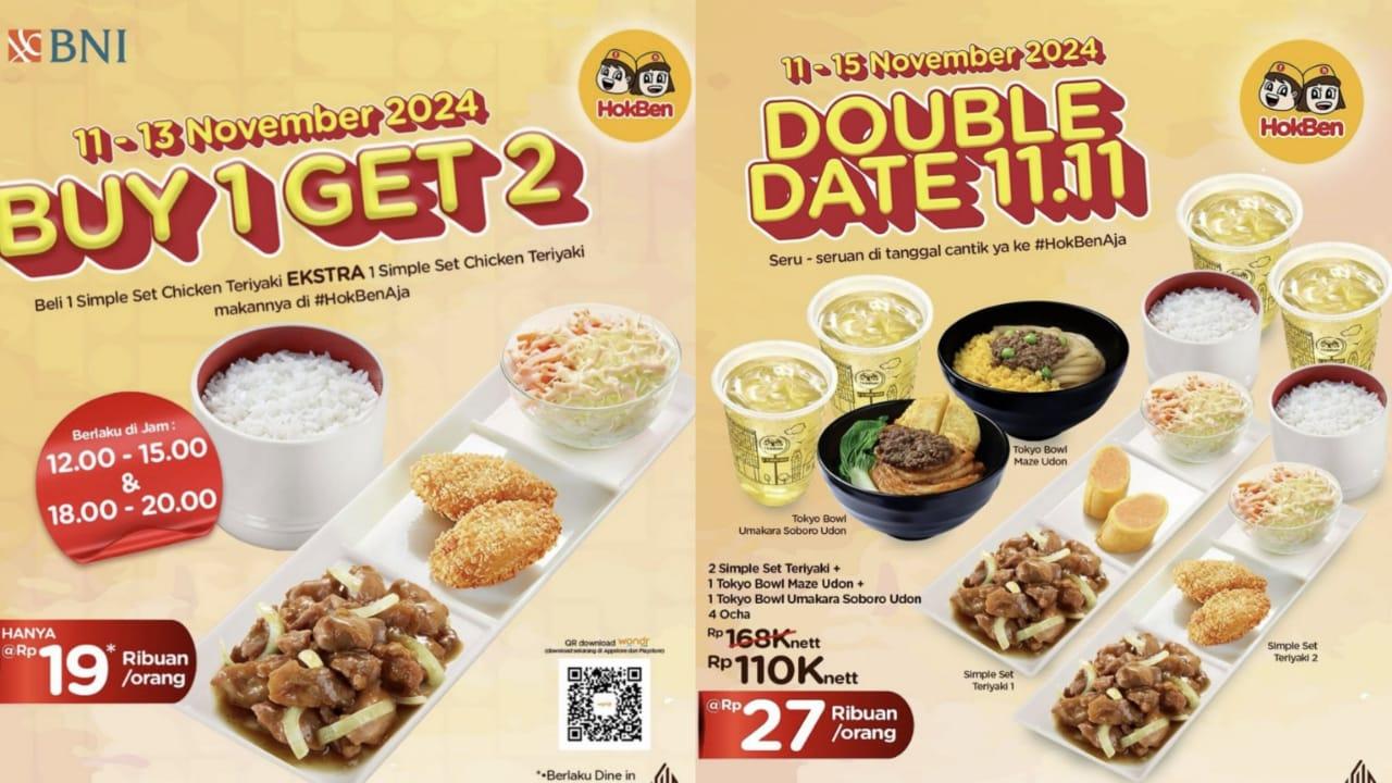 Promo Hemat HokBen 12-15 November 2024, Beli 1 Simple Set Teriyaki Gratis 1 Simple Set Teriyaki