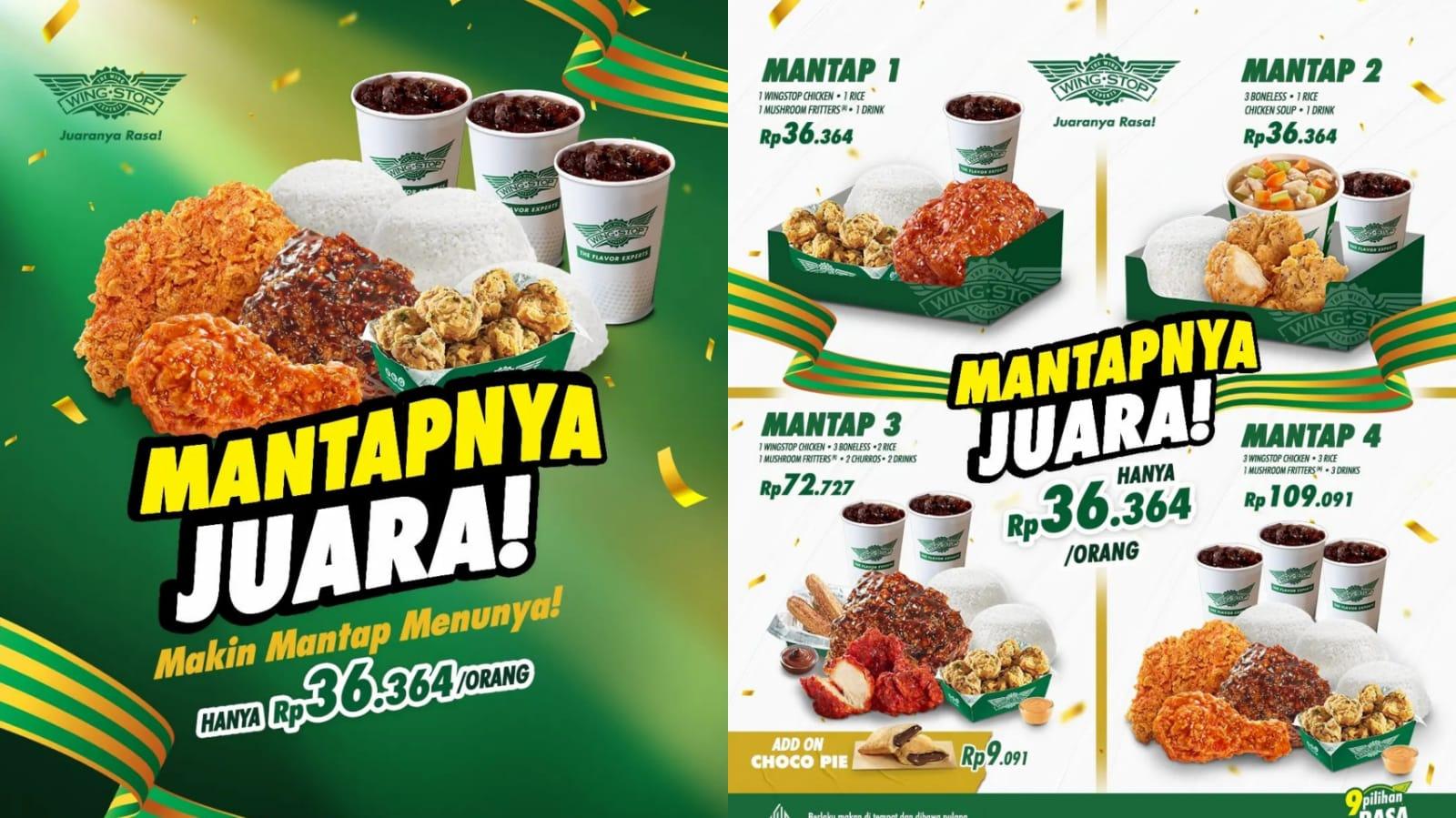 HEMAT Banget, Promo Wingstop JANUARI 2024, Nikmati Crunchy Wings + 1 Nasi + 1 Minum Rp 22 Ribuan