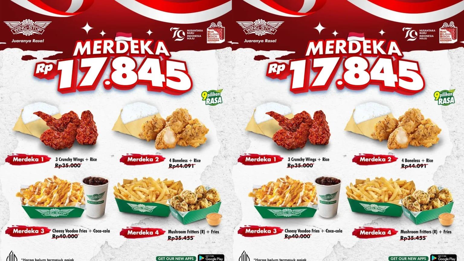 SAMBUT Kemerdekaan, Promo Wingstop 4-31 Agustus 2024, Cheesy Voodoo Fries + Coca Cola Rp 17 Ribuan
