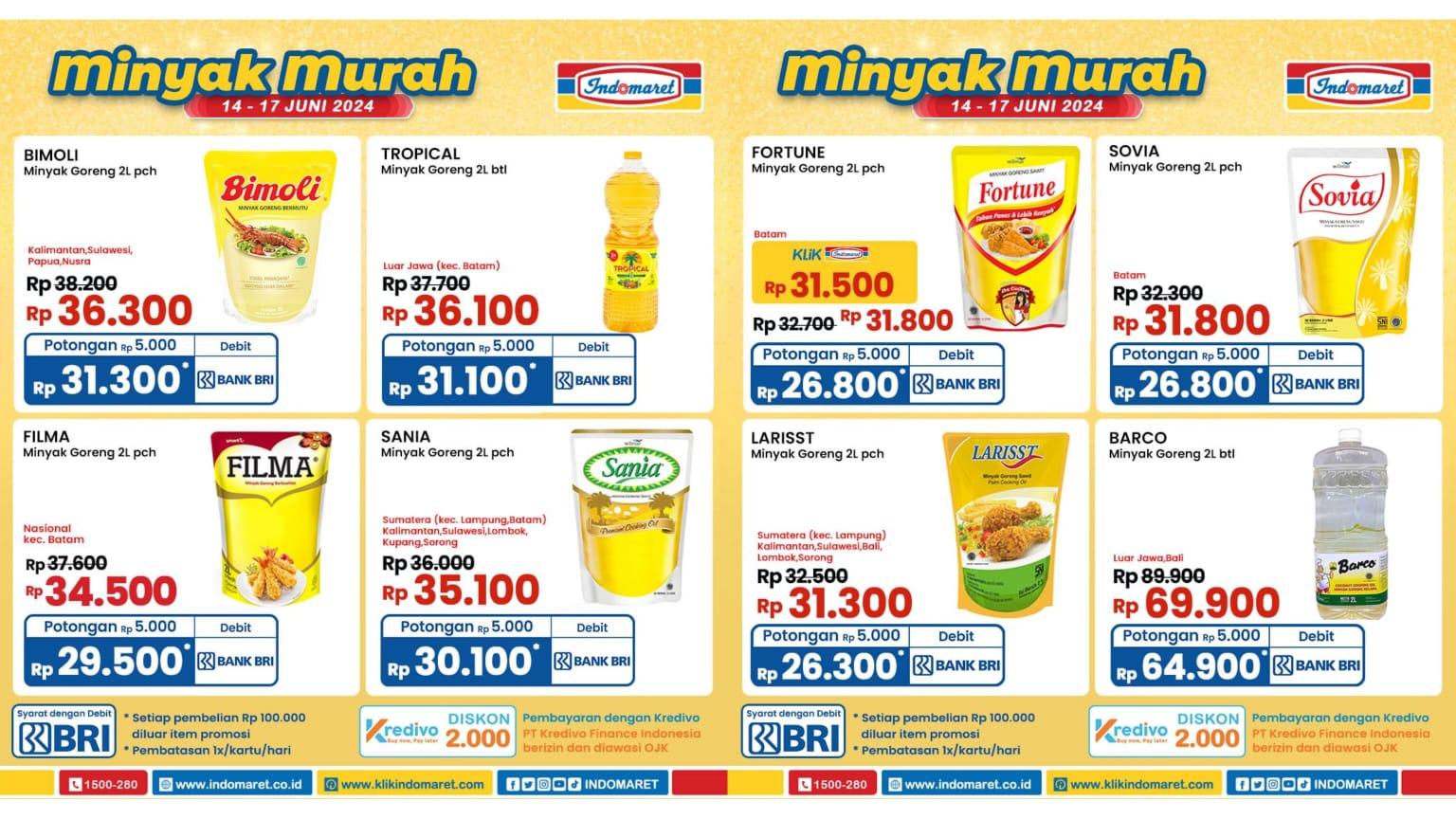 HARGA Minyak Goreng Alfamart dan Indomaret Hari Ini 17 Juni 2024, Spesial Idul Adha Fortune 31.800