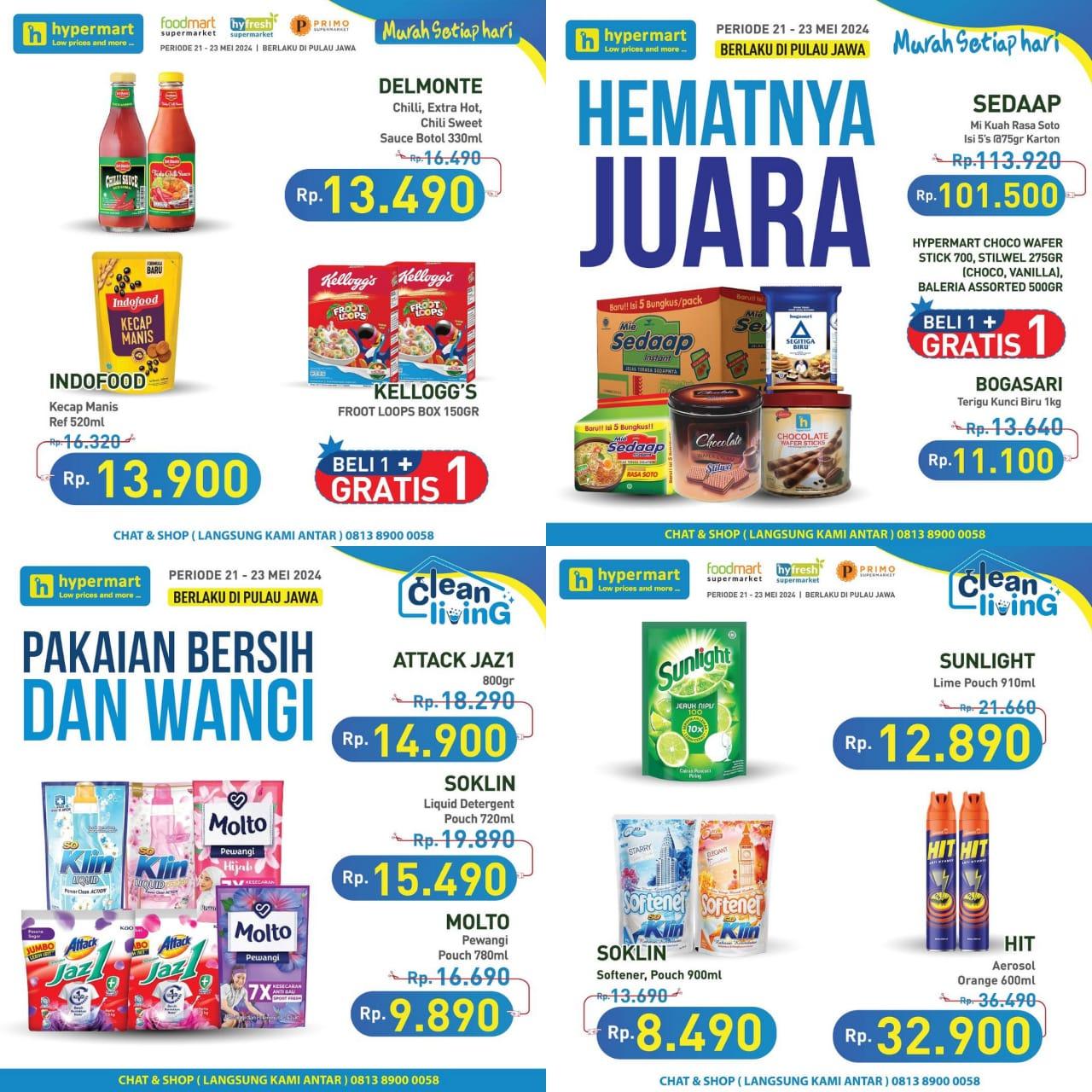 HARGA SPESIAL! Promo Hypermart 21-23 Mei 2024, Attack Jaz1 Rp 14.900, HIT Rp 32.900